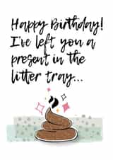 'Present in the litter tray' from the cat created by Charlotte Pow