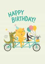 Party Cycling Animals, Birthday Card created by Jacqui Lee