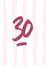 30th birthday hand lettered created by lowkey print studio