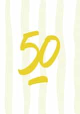 50th birthday hand lettered created by lowkey print studio