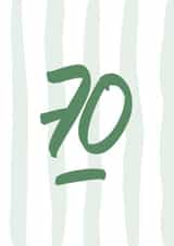 70th birthday hand lettered created by lowkey print studio