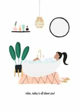 Relax Bubble Bath Birthday Card created by Duchess Plum