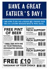 Card Of Vouchers Father's Day Card created by John Fox