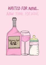 Wine lovers new baby card created by Carmel Goldstein