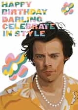 Harry Styles Birthday Card created by Happy whale prints