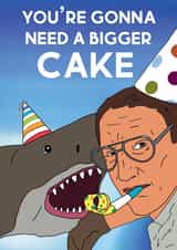 Jaws Birthday Cake Card created by Sketchy Cards