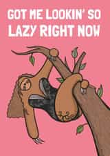 Lazy in Love Sloth Card created by Tishy Tashy