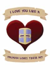 Paladin Dungeons and Dragons Anniversary card created by Roll To Hit Workshop