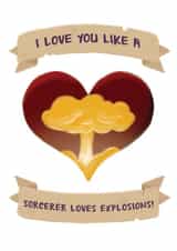 Sorcerer dungeons and dragons love card created by Roll To Hit Workshop