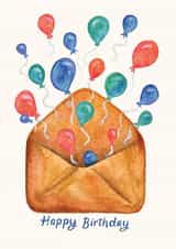 Balloons and Envelope Happy Birthday Card created by Lucy Rogers