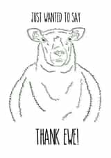 Thank Ewe Sheep Card created by Freja Norse Illustrations