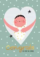 Congrats On Your Tiny Human card 1001 created by NICHOLA COWDERY ILLUSTRATIONS