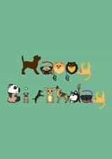 Happy Birthday Dogs card created by @hairheadsart