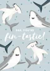 Dad, You’re Fin-tastic Father’s Day Shark Card created by Dolly’s Doodles