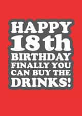 18th Drinks Birthday card created by The Boy and the Bear