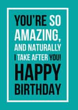 Classic Birthday Card - You're So Amazing - Typography created by See-saw Cards