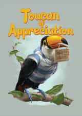 Funny Toucan Thank You Card created by Fasanian Artistry