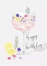 Pretty Birthday Card - Gin Cocktail Glass created by Sage and Hart