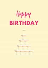Prosecco tower birthday card created by Sketch-Fletch Designs