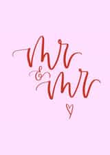 Mr & Mr - Typography pink wedding card created by _ellastrations