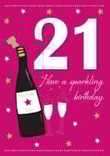21st birthday champagne card created by Missycards