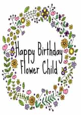 Flower child's birthday card created by Fefe Teale
