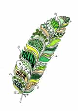 Inspirational feather card created by Fefe Teale