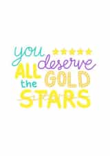 You deserve all the gold stars - congratulations card created by Axel's Playroom