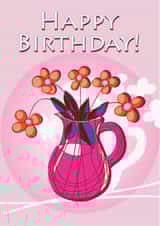 Rose Pink Floral Jug Birthday Card created by Susan Marie Williams
