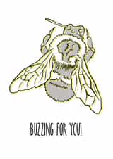 Buzzing For You! Bumble Bee Card created by Freja Norse Illustrations