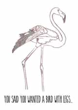 Bird With Legs... Flamingo Card created by Freja Norse Illustrations