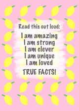 Positive Affirmations Lemons Card created by Jennifer Claire Design