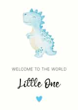 Welcome to the world little one dinosaur New baby card created by The Little Lion Co 