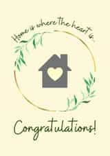 Cute New Home Card - Wreath - Home Is Where The Heart Is created by Beth