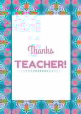 Funky Teacher thank you card created by Emily Kate