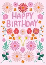 Pink Floral Happy Birthday created by Alice Potter