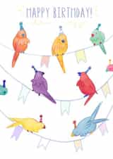 Cute Colourful Parrots Birthday Card created by Carina Roberts