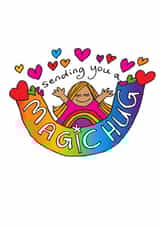 Colourful fun magic hug card created by Boopino