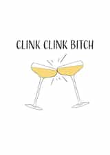 Fun Birthday/Congratulations Card - Clink Clink - Cocktails created by EJF Illustration