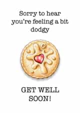 Get well soon Jammy Dodger card created by Lucy Hughes