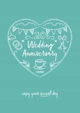 Pretty China Wedding Anniversary Card - 20 Years - Enjoy Your Special Day created by Sharon Armstrong Creative