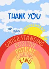 Rainbow and Sunshine Thank You Card created by The Adorned Page