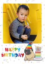 Personalised Birthday Photo Card created by STEVEN LEE-GRAVES - Pug Personalised photo birthday card