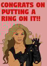 Beyoncé engagement congratulations card created by darcy beresford