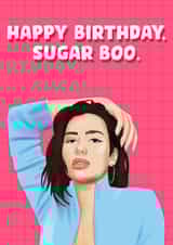 Sugar Boo Dua Lipa Birthday card created by Pink + Pip