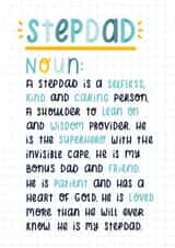 Heartfelt Birthday/Father's Day Card - Stepdad Noun - Meaning created by Joanne Hawker