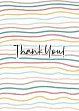Classic Thank You Card - Rainbow Stripes created by Papella Designs