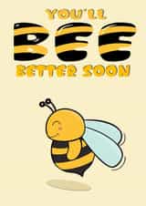 Get well soon cute buzzy bee card created by Anxious Skribbles