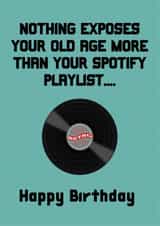 Ageing Spotify Playlist created by Say Something Designs