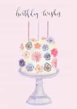 Classic Birthday Card - Flowers - Cake created by Sage and Hart